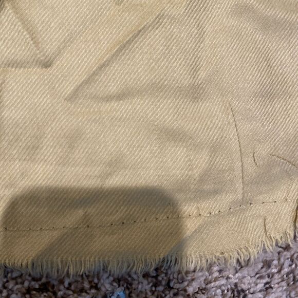 Nitika Embroidered Shawl Shinham SSI Handmade Floral Tan Raw Hem 81x39 Scarf - Picture 5 of 9